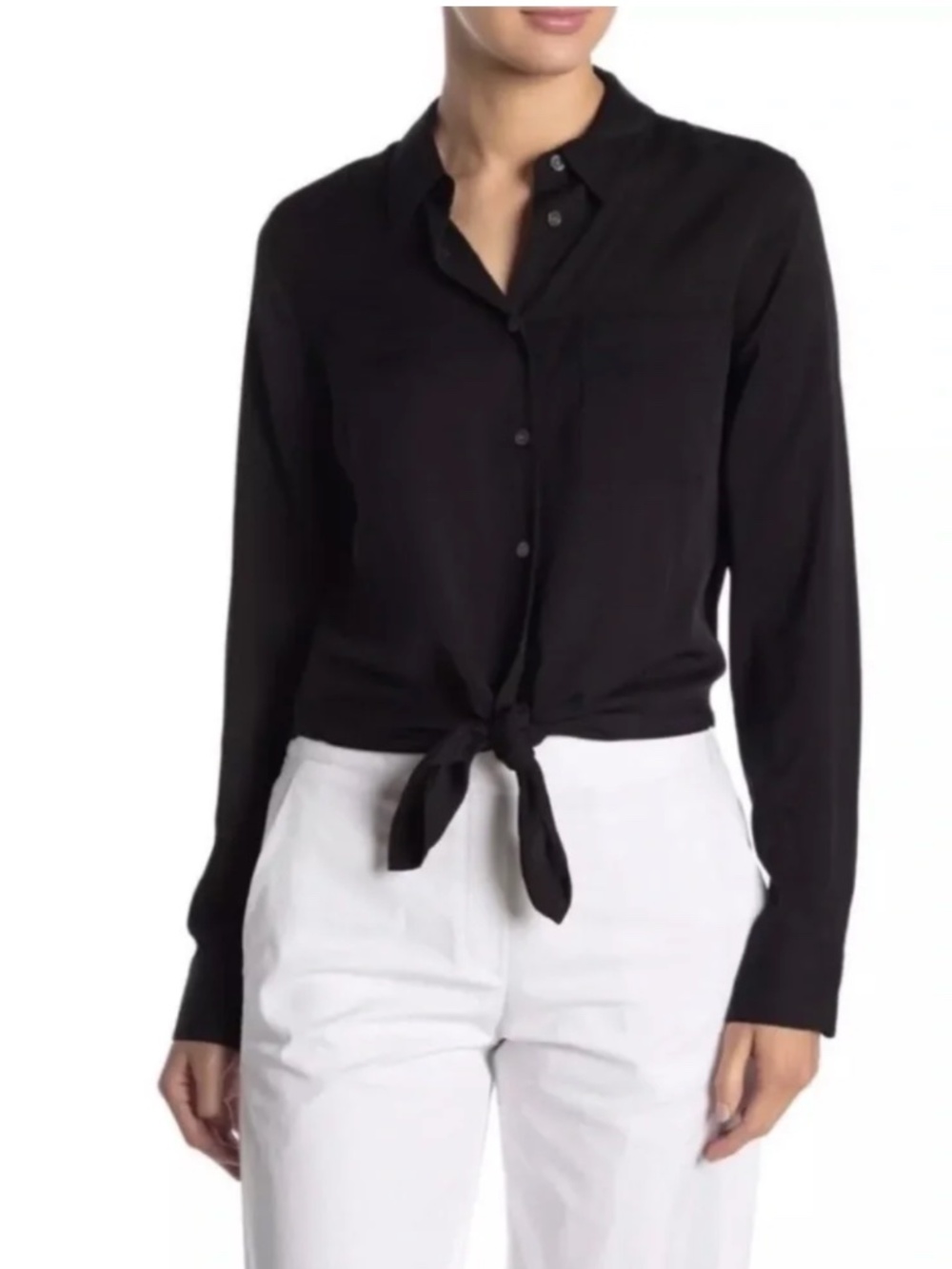 Theory Hekanina Silk Tie Shirt - L